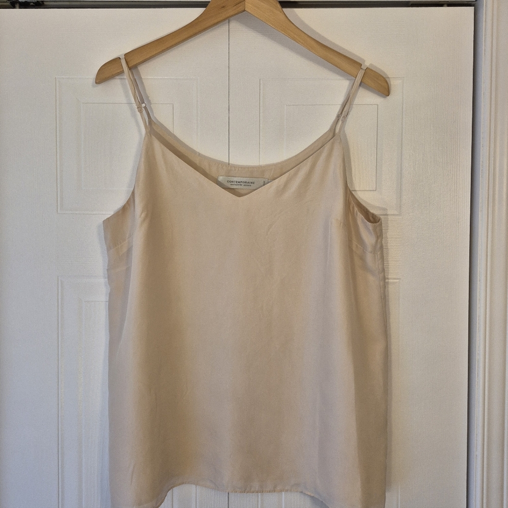 100% Silk Women's Cream Camisole Top